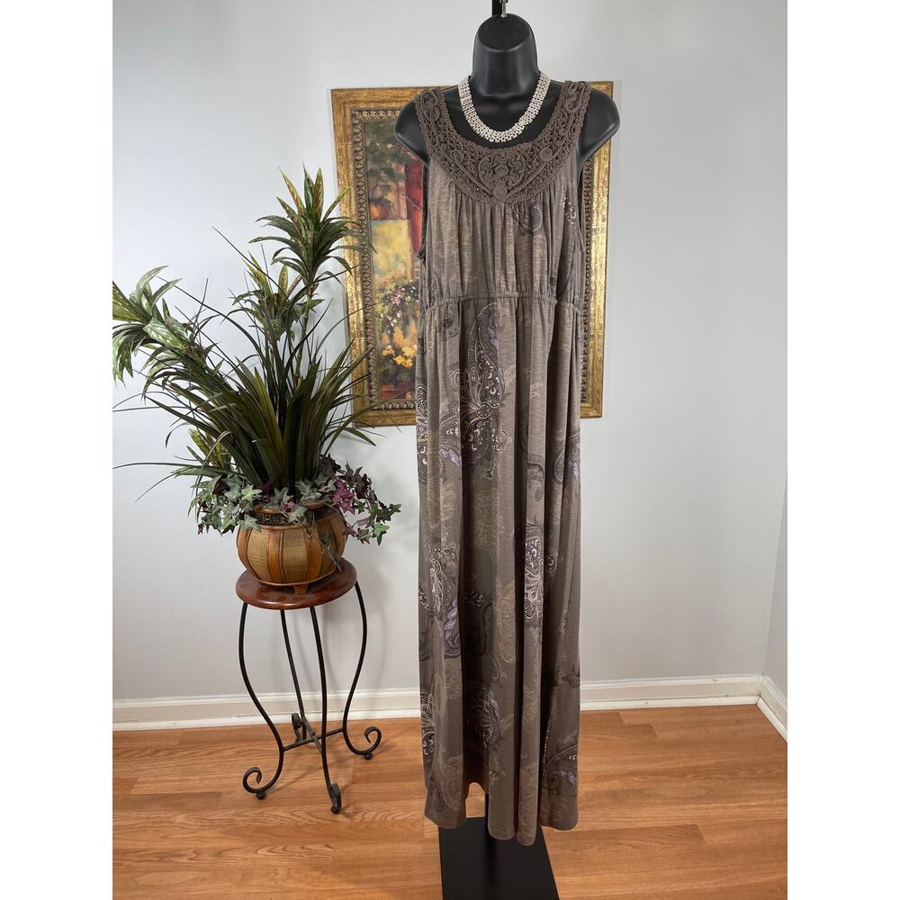 Sonoma Maxi Dress Women PXL Multi Paisley Sleeveless Resort Wear Romantic Casual